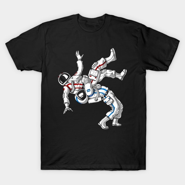 Astronauts Jiu-Jitsu Wrestling T-Shirt by underheaven